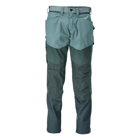 Trousers with knee pockets trousers, light forest green/forest green