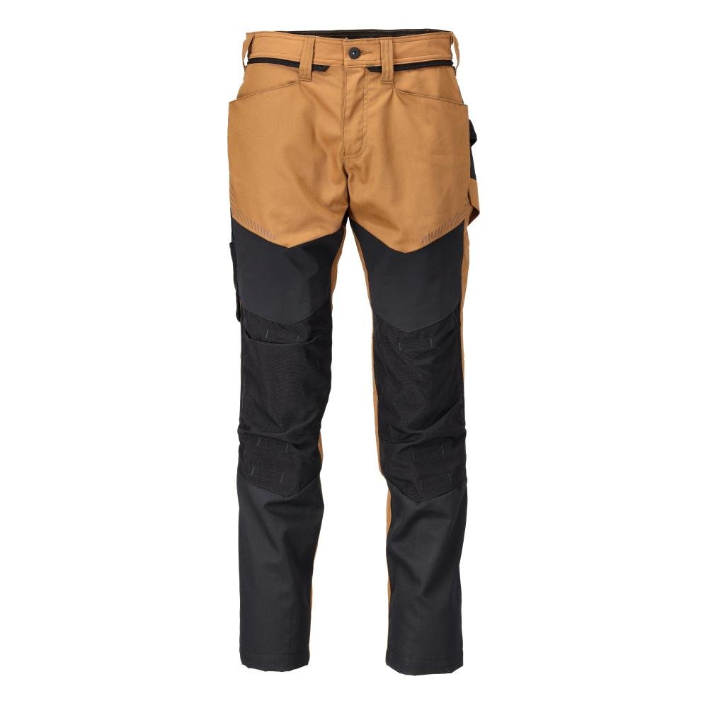 Pantalón con bolsillos en las rodillas, marrón nuez/negro