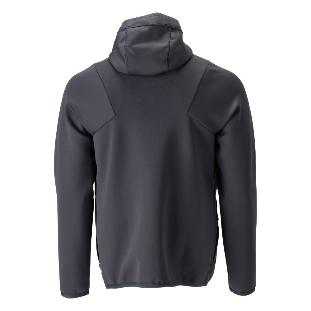 Fleece sweater, hood, zipper microfleece jacket, black-blue