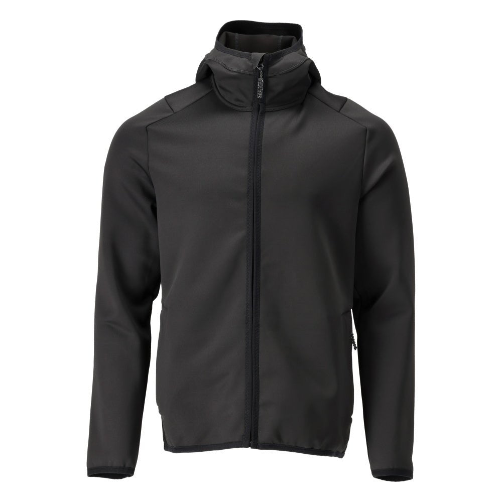 Jersey polar, capucha, chaqueta micropolar con cremallera, negro