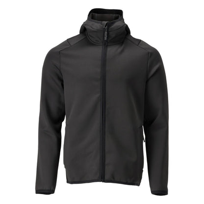 Jersey polar, capucha, chaqueta micropolar con cremallera, negro