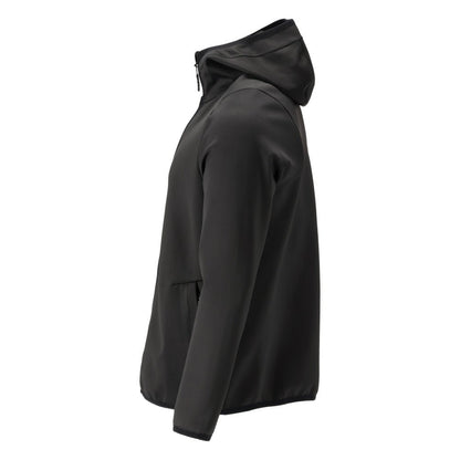 Jersey polar, capucha, chaqueta micropolar con cremallera, negro