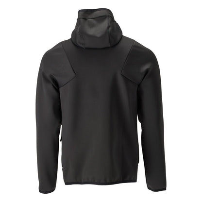 Jersey polar, capucha, chaqueta micropolar con cremallera, negro