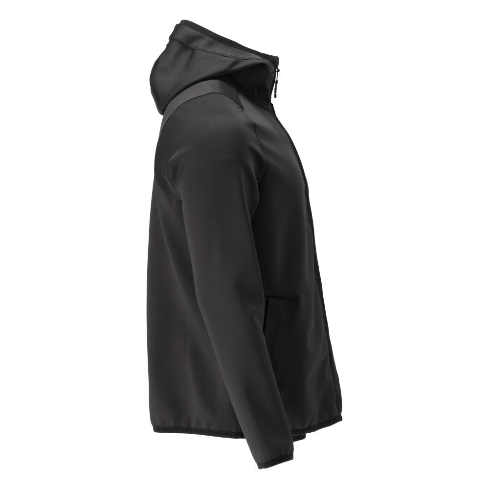 Jersey polar, capucha, chaqueta micropolar con cremallera, negro