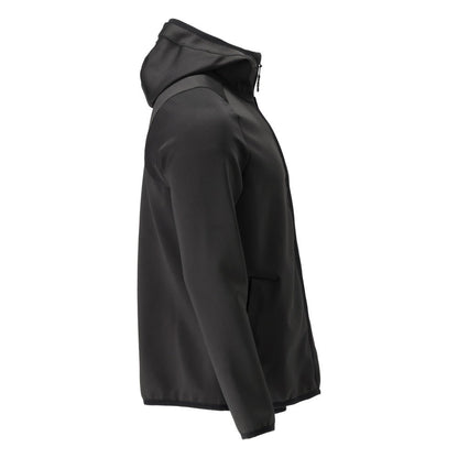 Jersey polar, capucha, chaqueta micropolar con cremallera, negro