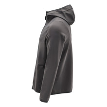 Fleece sweater, hood, zip microfleece jacket, anthracite gray