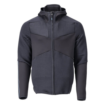 Jersey polar, capucha, chaqueta micropolar con cremallera, negro-azul