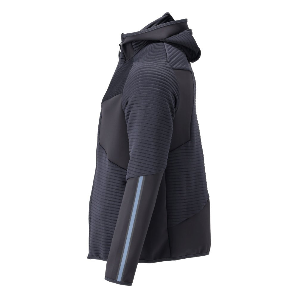 Jersey polar, capucha, chaqueta micropolar con cremallera, negro-azul