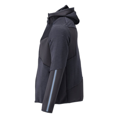 Jersey polar, capucha, chaqueta micropolar con cremallera, negro-azul