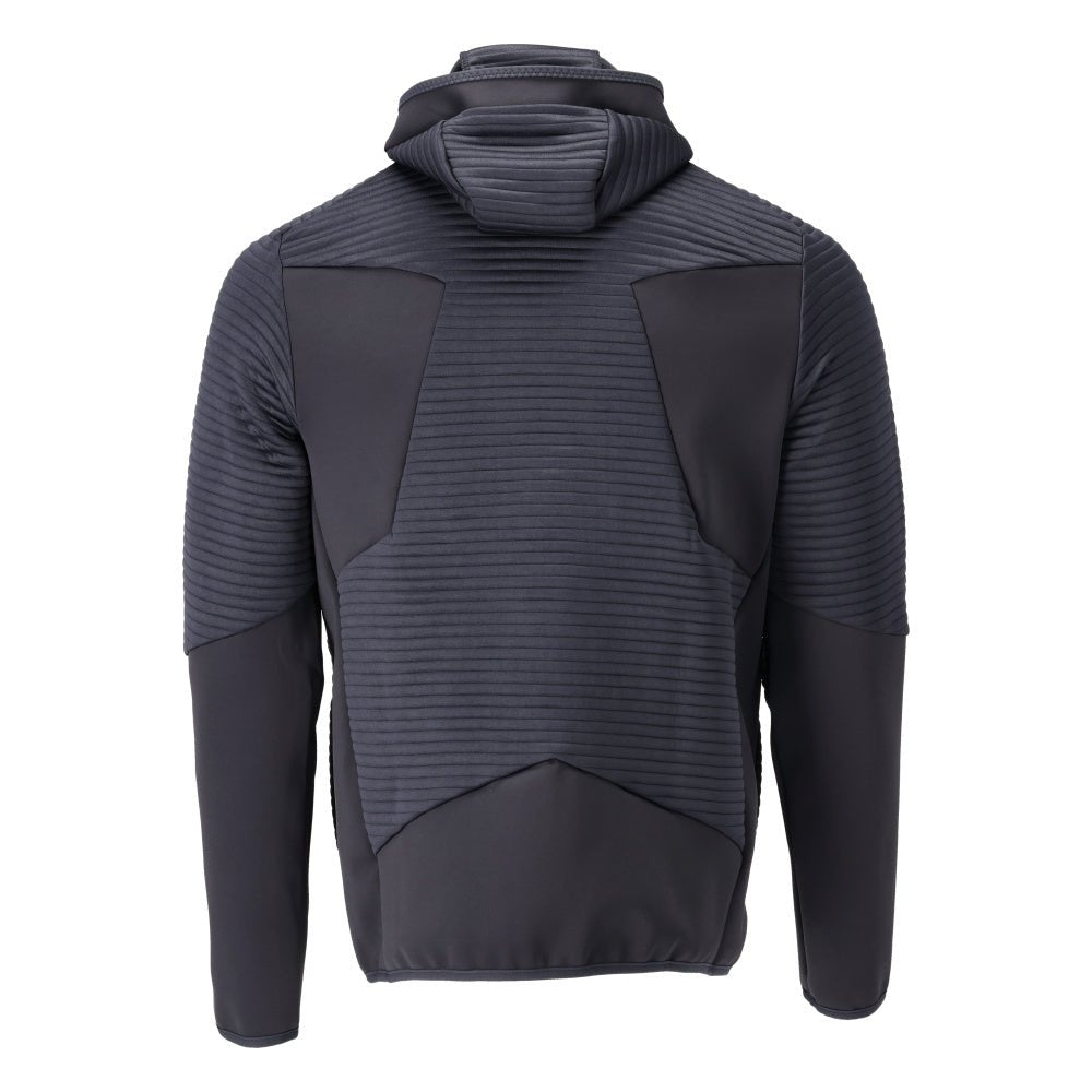Jersey polar, capucha, chaqueta micropolar con cremallera, negro-azul