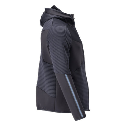 Jersey polar, capucha, chaqueta micropolar con cremallera, negro-azul