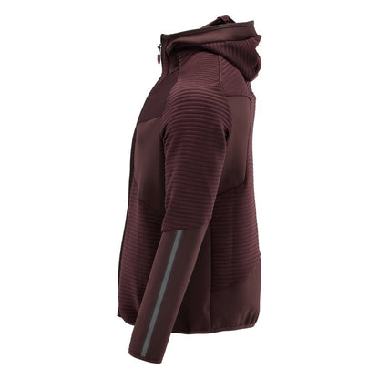 Jersey polar, capucha, chaqueta micropolar con cremallera, burdeos