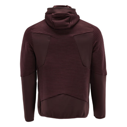 Jersey polar, capucha, chaqueta micropolar con cremallera, burdeos