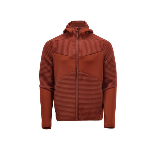 Jersey polar, capucha, chaqueta micropolar con cremallera, rojo otoño