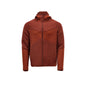 Jersey polar, capucha, chaqueta micropolar con cremallera, rojo otoño