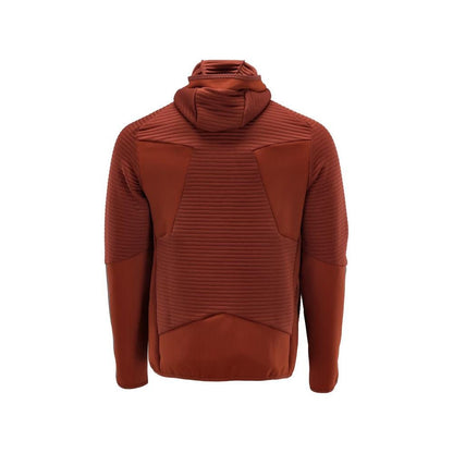 Fleece sweater, hood, zip microfleece jacket, autumn red