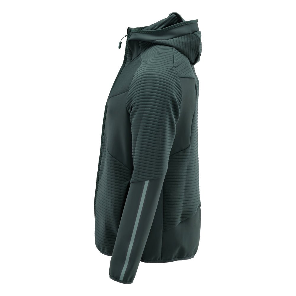 Jersey polar, capucha, chaqueta micropolar con cremallera, verde bosque