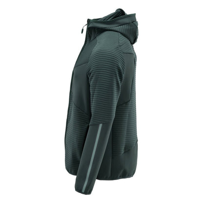 Jersey polar, capucha, chaqueta micropolar con cremallera, verde bosque