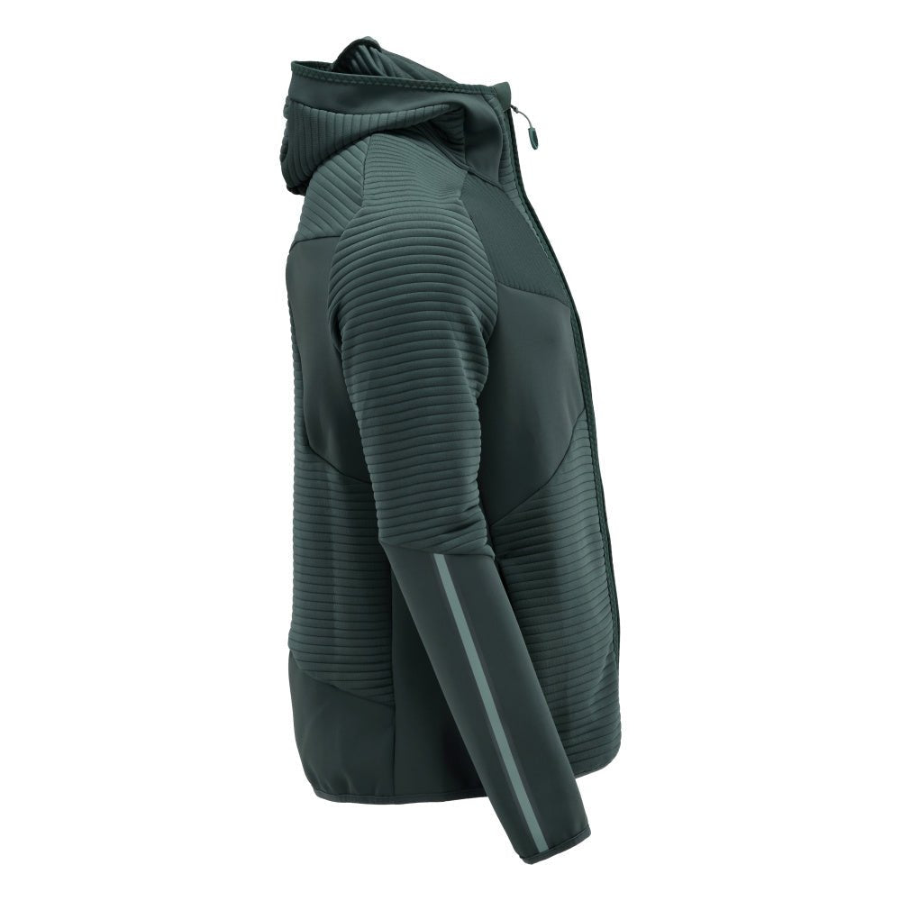 Jersey polar, capucha, chaqueta micropolar con cremallera, verde bosque