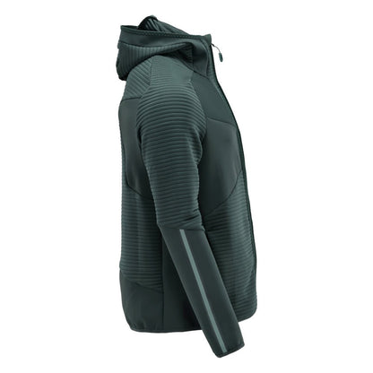 Jersey polar, capucha, chaqueta micropolar con cremallera, verde bosque