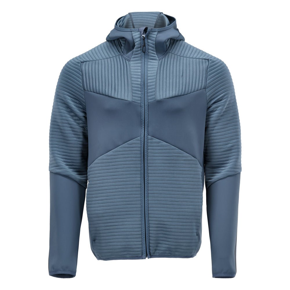 Jersey polar, capucha, chaqueta micropolar con cremallera, azul piedra