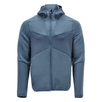 Jersey polar, capucha, chaqueta micropolar con cremallera, azul piedra