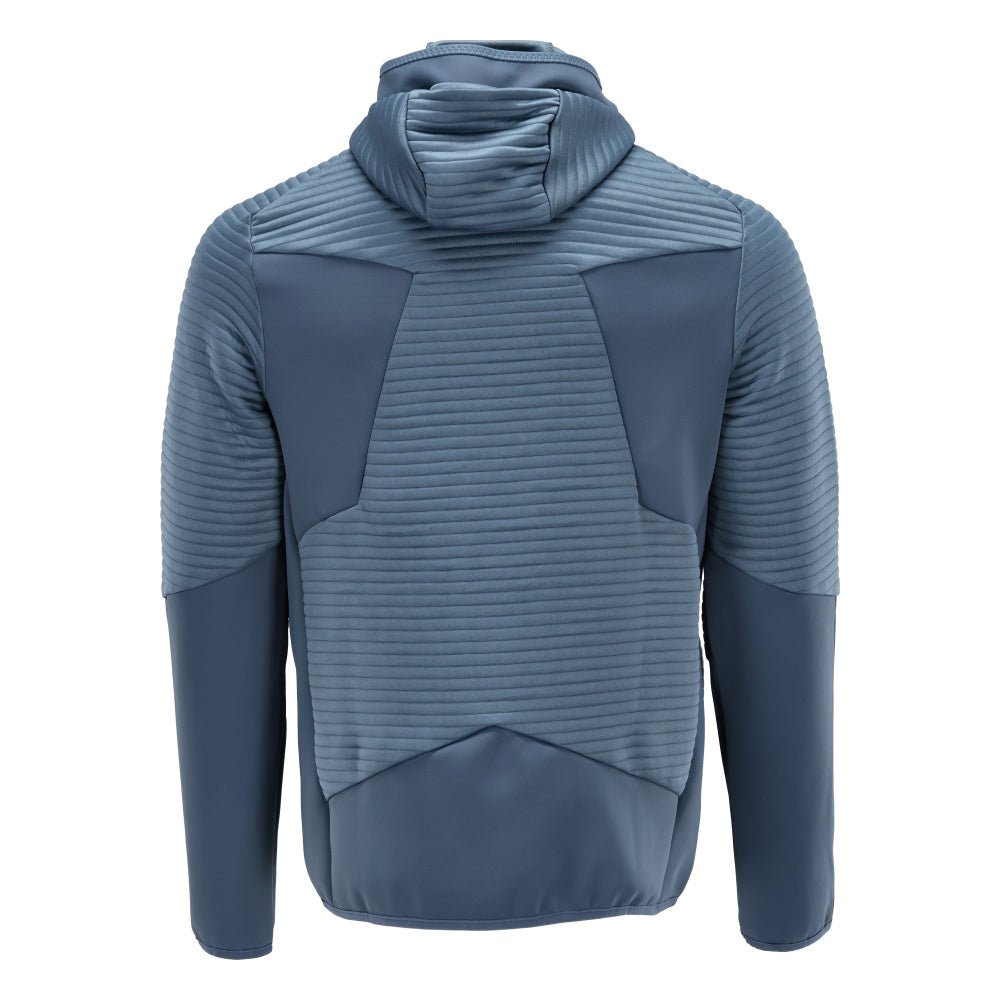 Jersey polar, capucha, chaqueta micropolar con cremallera, azul piedra