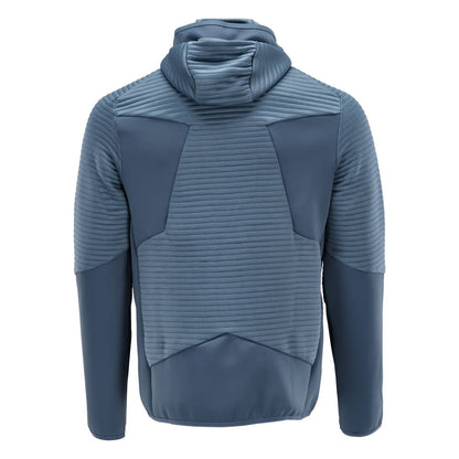 Jersey polar, capucha, chaqueta micropolar con cremallera, azul piedra