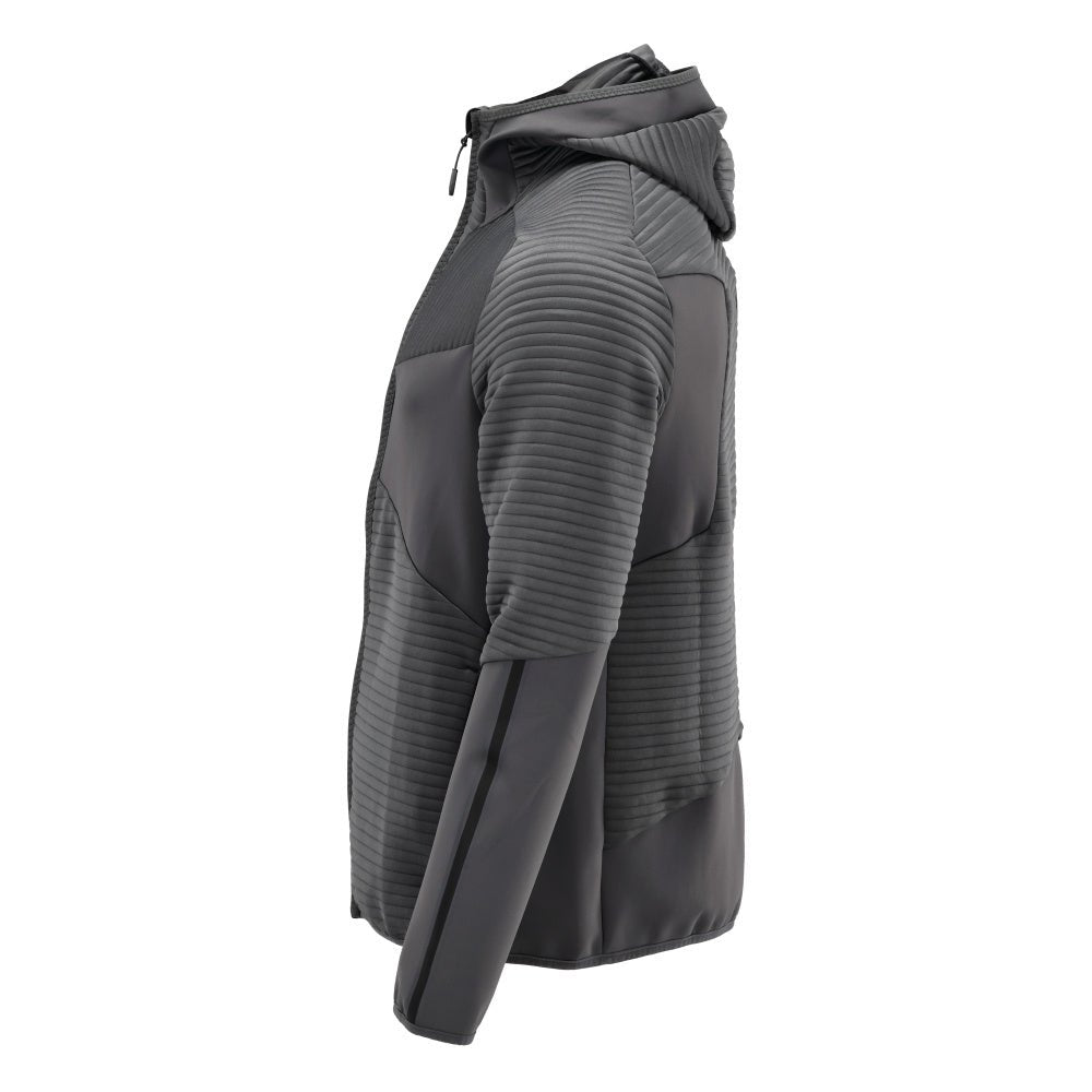Jersey polar, capucha, chaqueta micropolar con cremallera, gris antracita