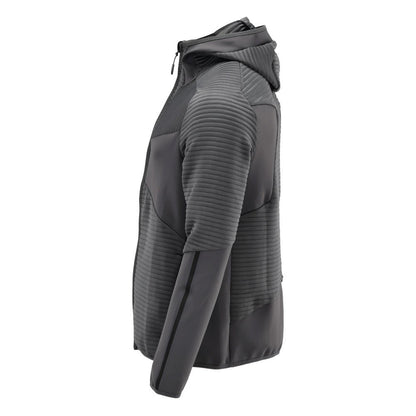 Jersey polar, capucha, chaqueta micropolar con cremallera, gris antracita