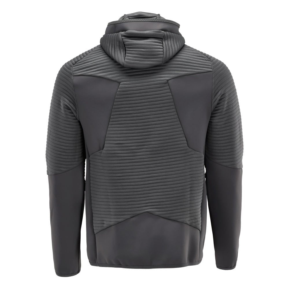 Jersey polar, capucha, chaqueta micropolar con cremallera, gris antracita