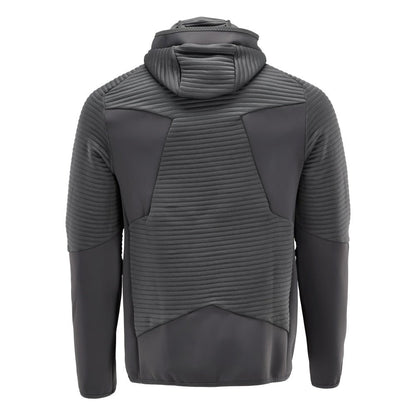 Jersey polar, capucha, chaqueta micropolar con cremallera, gris antracita