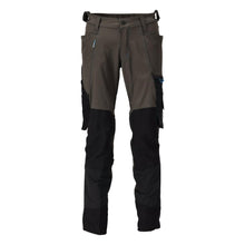 Trousers with knee pockets, stretch, light trousers, dark anthracite/black