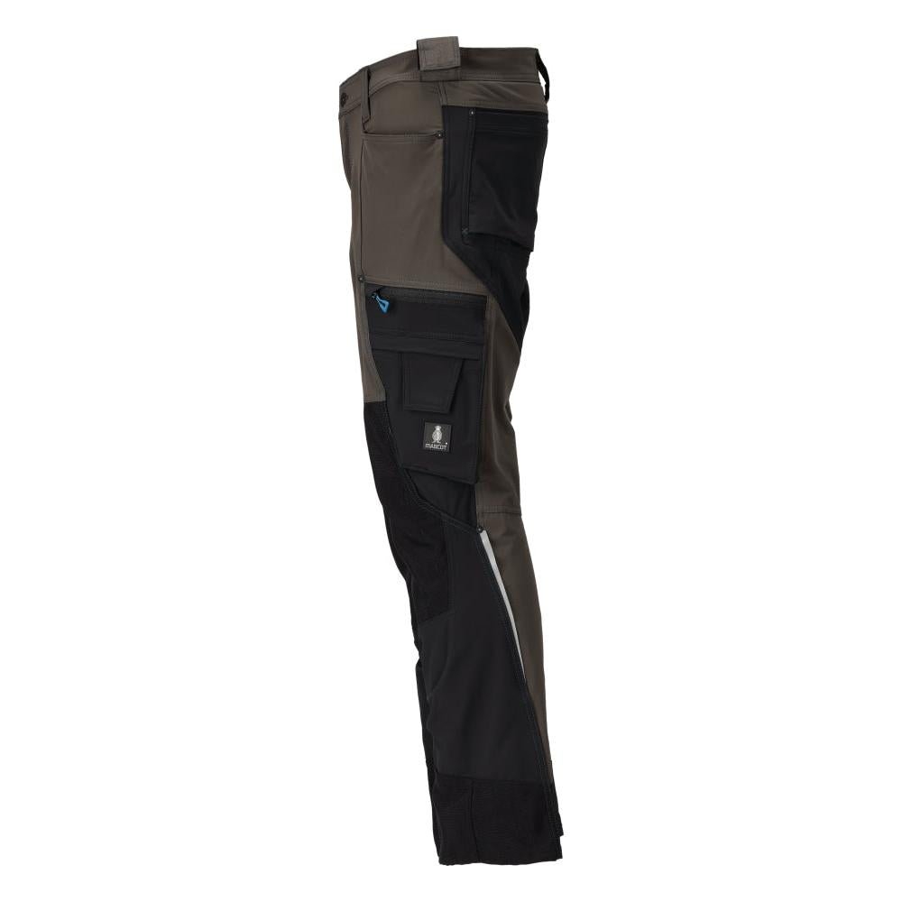 Pantalón con bolsillos en las rodillas, elástico, pantalón claro, antracita oscuro/negro