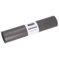 A grey roll of EMIL DEISS KG (GmbH + Co.) DEISS 24004 trash bags, 500+200x1100 mm type 70, roll with 25 pieces, ideal for commercial waste disposal.
