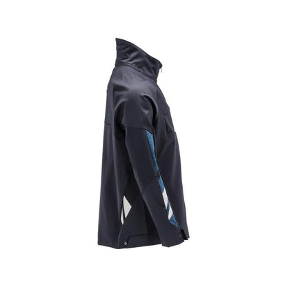 Jacket, stretch, zipper metal work jacket, black-blue
