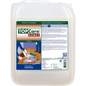 Ein großer Kunststoffbehälter (10 l) des Dr. Schnell TOPCARE Komet Gebäudereiniger für Böden der DR.SCHNELL GmbH & Co. KGaA trägt ein deutsches Etikett mit Anwendungshinweisen und einer Abbildung der Bodenreinigung.