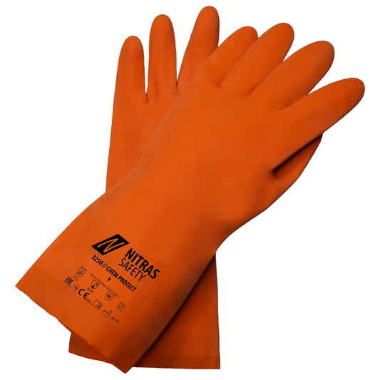 NITRAS CHEM PROTECT, chemical protection gloves, orange
