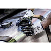 NITRAS nitrile gloves, white / blue, EN 388 cotton jersey | Pack (12 pairs)