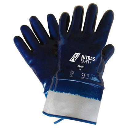 Guantes de nitrilo NITRAS, blanco / azul