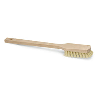The Nölle Profi long-handled brush (42 cm), featuring medium-hard, heat-resistant Thermo-PET bristles and a wooden handle with a hanging hole, is shown against a white background. Brand: Nölle Profi Pinsel Bürsten- & Pinseltechnik e.K.