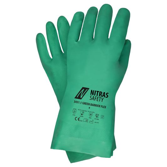 NITRAS GREEN BARRIER FLEX, guantes de protección química, verde