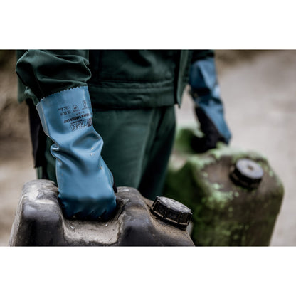 NITRAS GREEN BARRIER GRIP, guantes de protección química, petróleo / negro