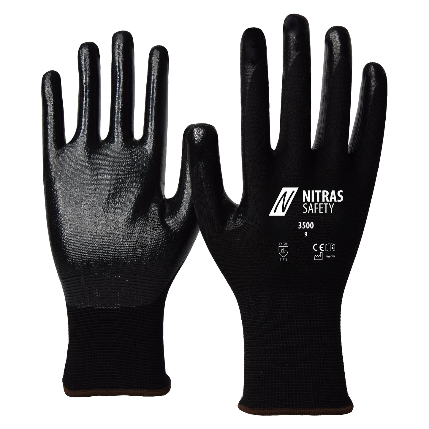 Guantes de nailon NITRAS, negros