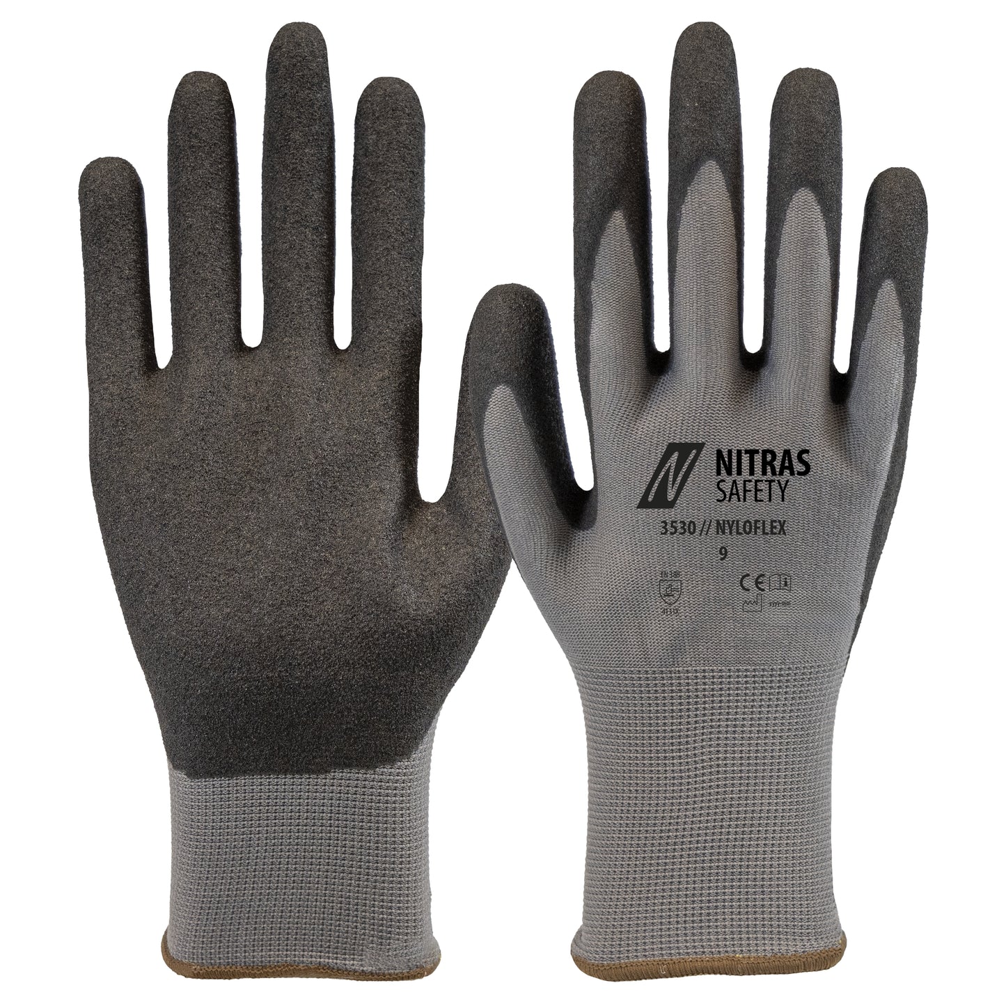 NITRAS NYLOFLEX, guantes de montaje, gris / negro