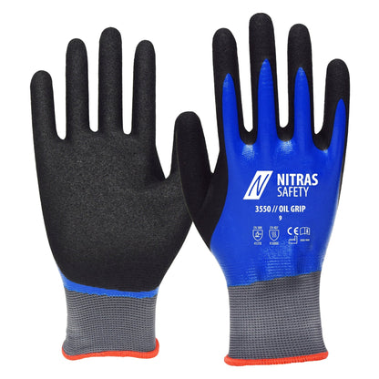 NITRAS OIL GRIP, assembly gloves, blue / black