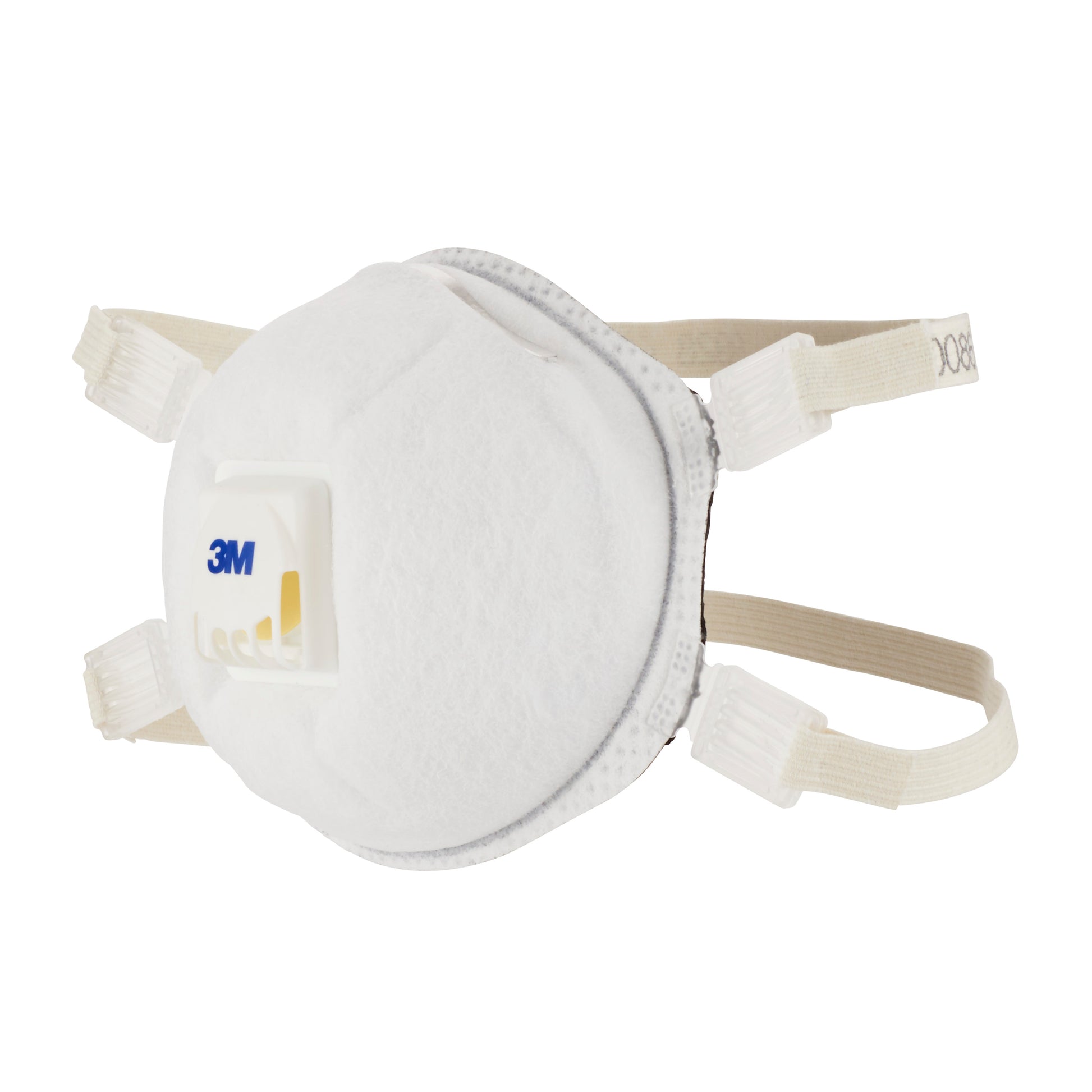 Die 3M™ Cool Flow™ Partikelmaske 9928 für Schweißarbeiten von 3M Deutschland GmbH ist mit einem Ausatemventil und vier verstellbaren Gurten ausgestattet, abgebildet auf weißem Hintergrund. Die Packung enthält 1 Stück.