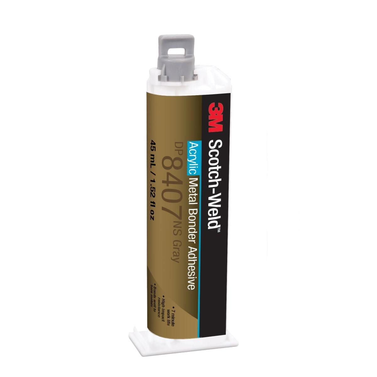 3M™ Scotch-Weld™ Adhesivo para construcción de base acrílica de 2 componentes DP8407NS, gris, 45 ml | Paquete (1 pieza)