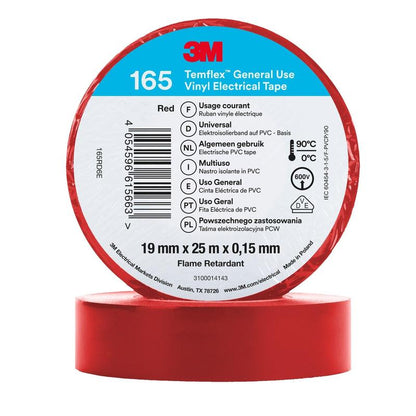3M™ Temflex™ Vinyl elektrisk tape 165 rød