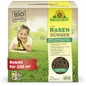Azet RasenDünger (2,5-5 kg) von Neudorff Shop: Organischer Rasendünger mit rotem Label "Reicht für 100 m²", ideal für dichten Rasen und ausgewogene Ernährung. Auf der Verpackung: Kind auf Gras.